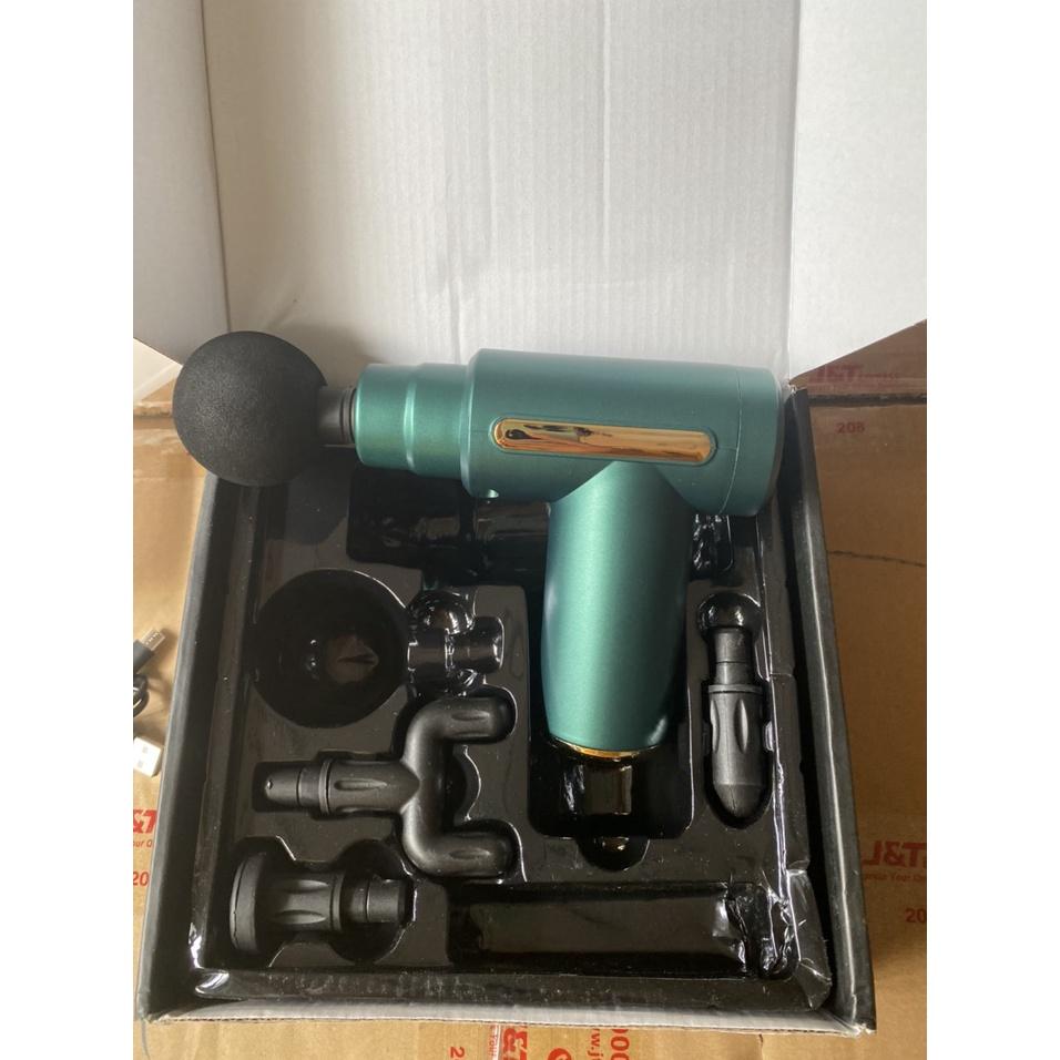 Máy Massage 6 Chế Độ Fascial Cầm Tay - Súng Massage Toàn Thân 4 Đầu Giúp Giảm Đau Nhức
