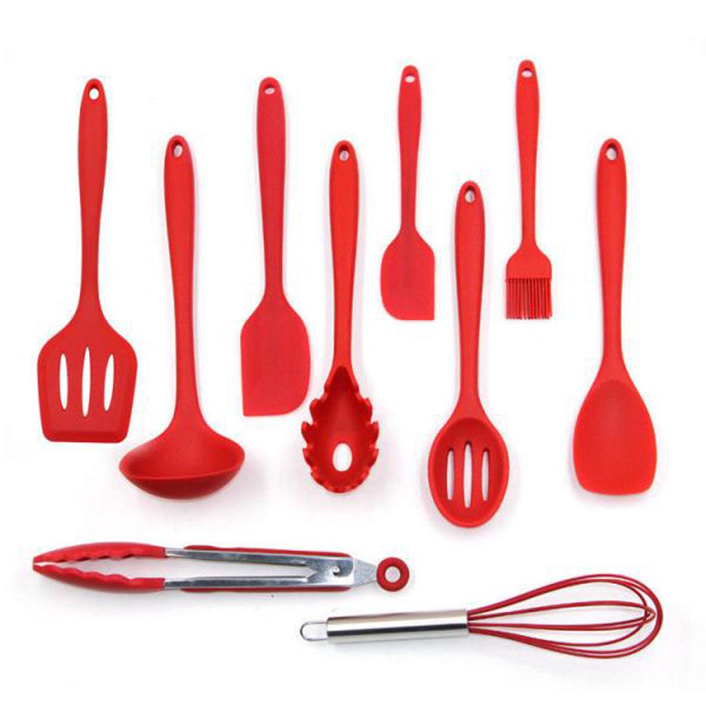10 pieces Kitchen Utensil Set Silicone Spoon Baking Cooking Baking Tools