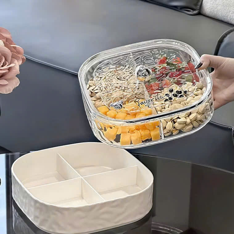 Khay Mứt Đựng Bánh Kẹo Tết Cao Cấp Acrylic Trong Suốt – Hộp Mứt Trái Cây Khô, Hạt, Kẹo Trang Trí Phòng Khách Sang Trọng - HÀNG CHÍNH HÃNG MINIIN