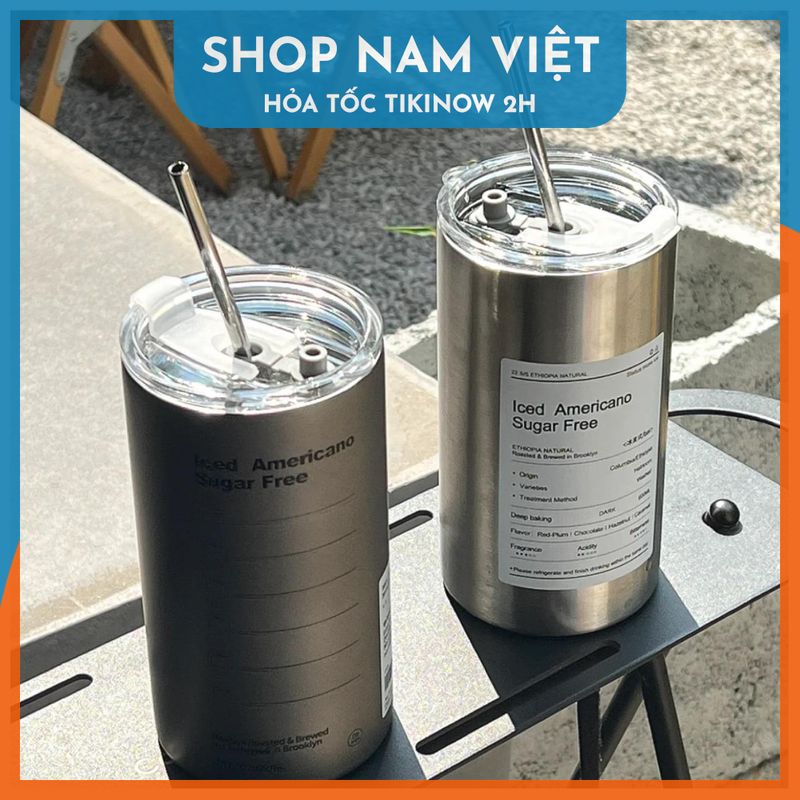 Cốc Giữ Nhiệt Ly Giữ Nhiệt Inox 304 Có Ống Hút Ly Uống Coffee 600ml