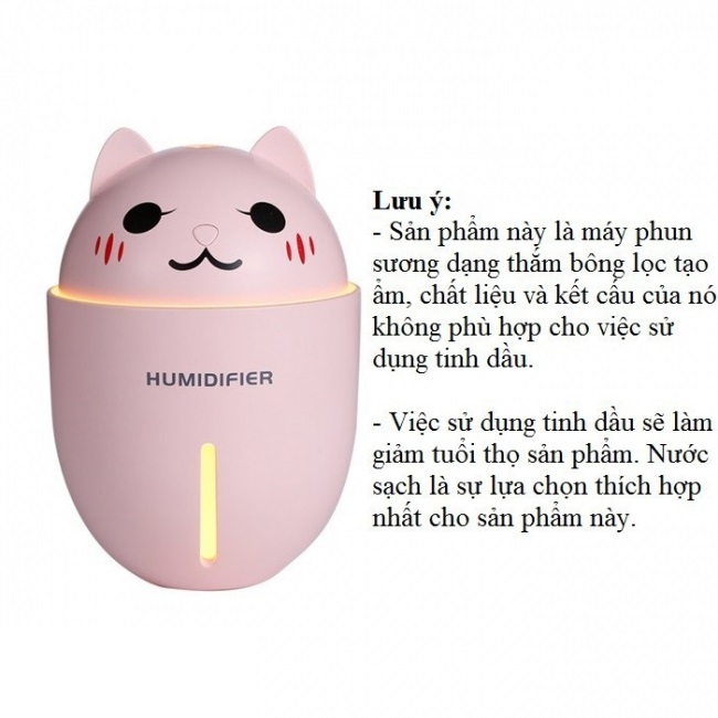 Quạt Mini Phun Sương tạo ẩm kèm Đèn ngủ Hàng nhập khẩu (màu ngẫu nhiên) tặng Bộ Khẩu Trang Y Tế Thái Dương TD09