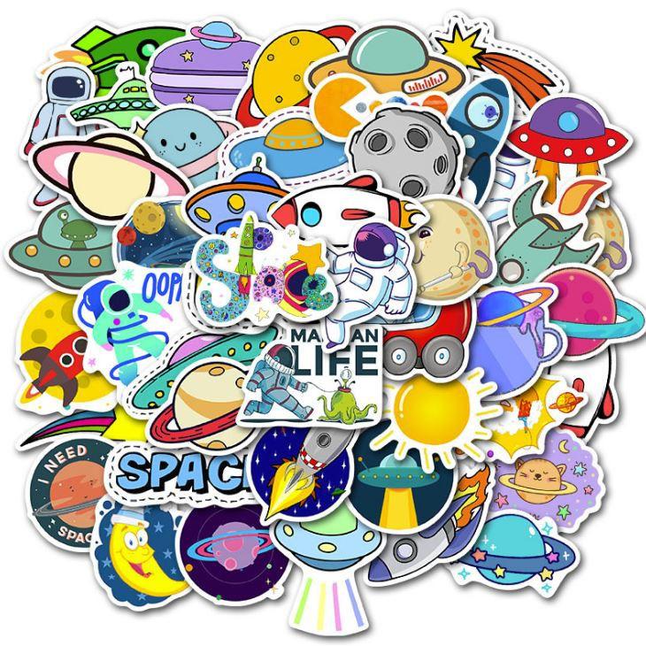 Sticker dán cao cấp DU HÀNH KHÔNG GIAN Cực COOL ms#37