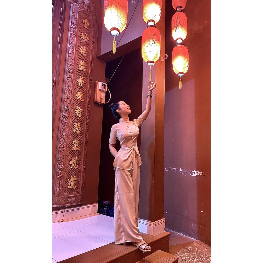 ĐỒ LAM ĐI CHÙA THIẾT KẾ CAO CẤP SJ23 Cúc Vải