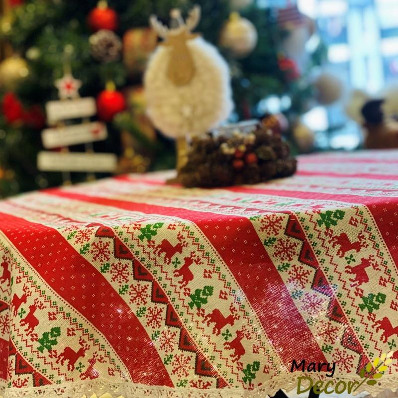 Khăn trải bàn giáng sinh, khăn trải bàn giang sinh, khăn trải bàn noel - M05