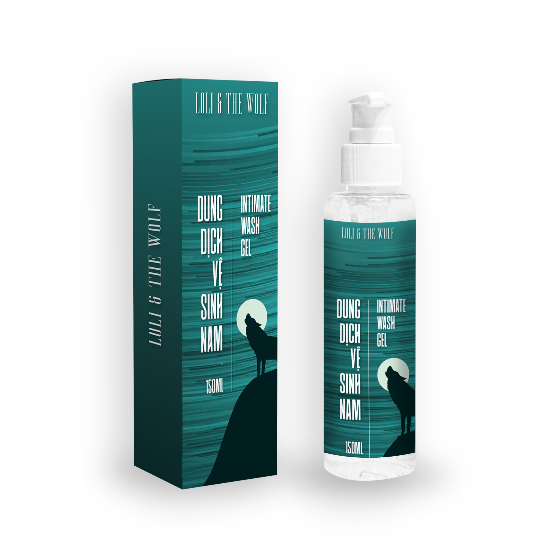 Dung dịch vệ sinh nam dịu nhẹ lành tính thành phần tự nhiên mùi hương nam tính chai vòi nhấn 150ml - LOLI & THE WOLF