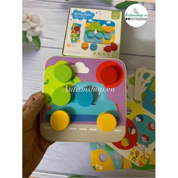 Bộ đồ xếp gỗ màu montessori