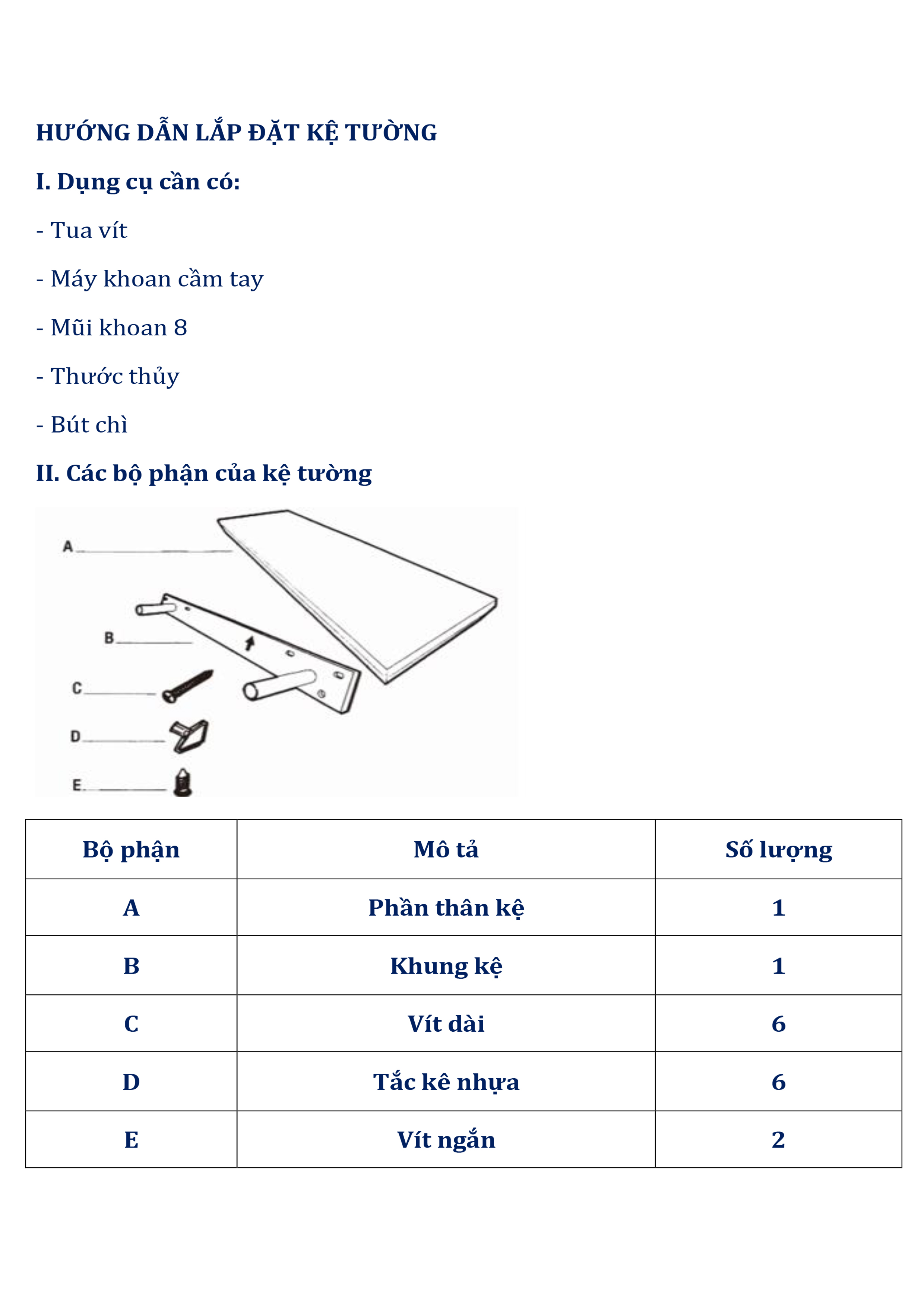 [COMBO] Bộ 2 Kệ treo tường cạnh thẳng American Home Decor - White