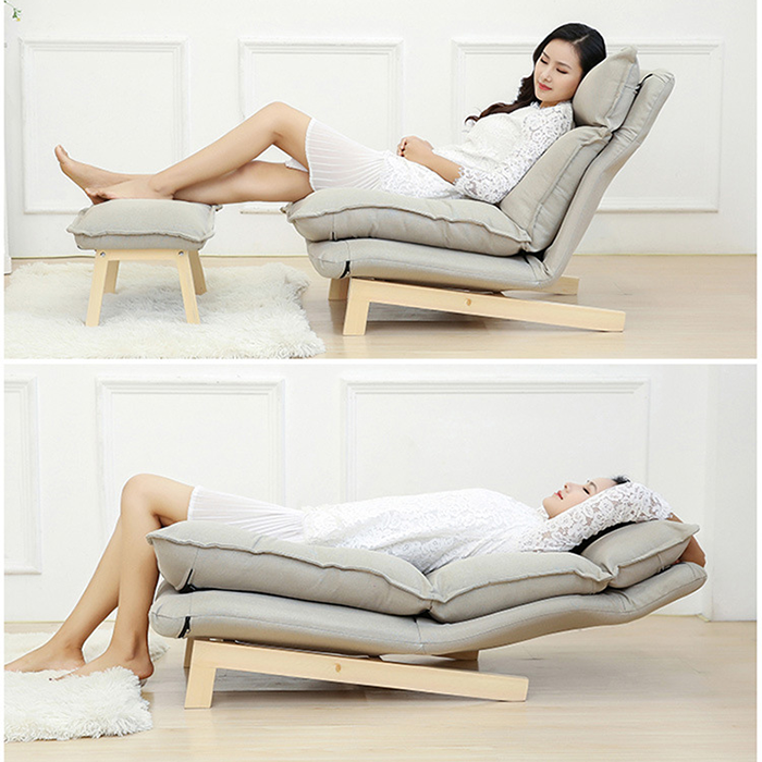 Ghế Sofa thư giãn đa năng tiện ích sang trọng - Ghế Lười thư giãn Cao cấp 100cm kèm đôn để chân tiện lợi bền đẹp GSF006 Giao màu ngãu nhiên
