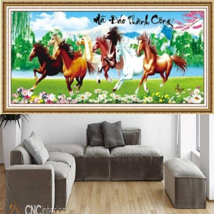 Tranh đá mã đáo thành công DF202 - kích thước: 150 * 70cm.