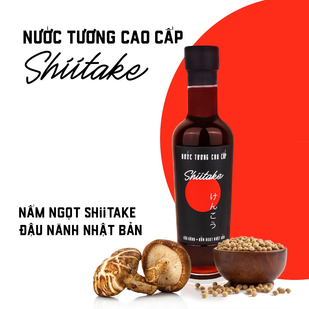 Đặc Sản Phan Thiết - Nước Tương Cao Cấp Shiitake Chai 250 Ml Có Thành Phần Chính Từ Đậu Nành Và Nấm Ngọt Shiitake Nhật Bản