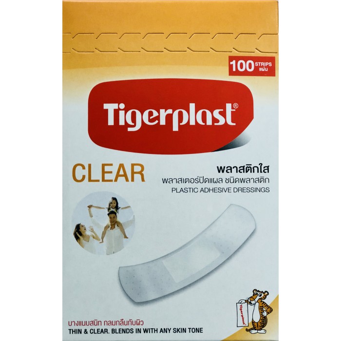 Băng cá nhân Tigerplast Clear Plastic Adhesive Pressing, trong suốt