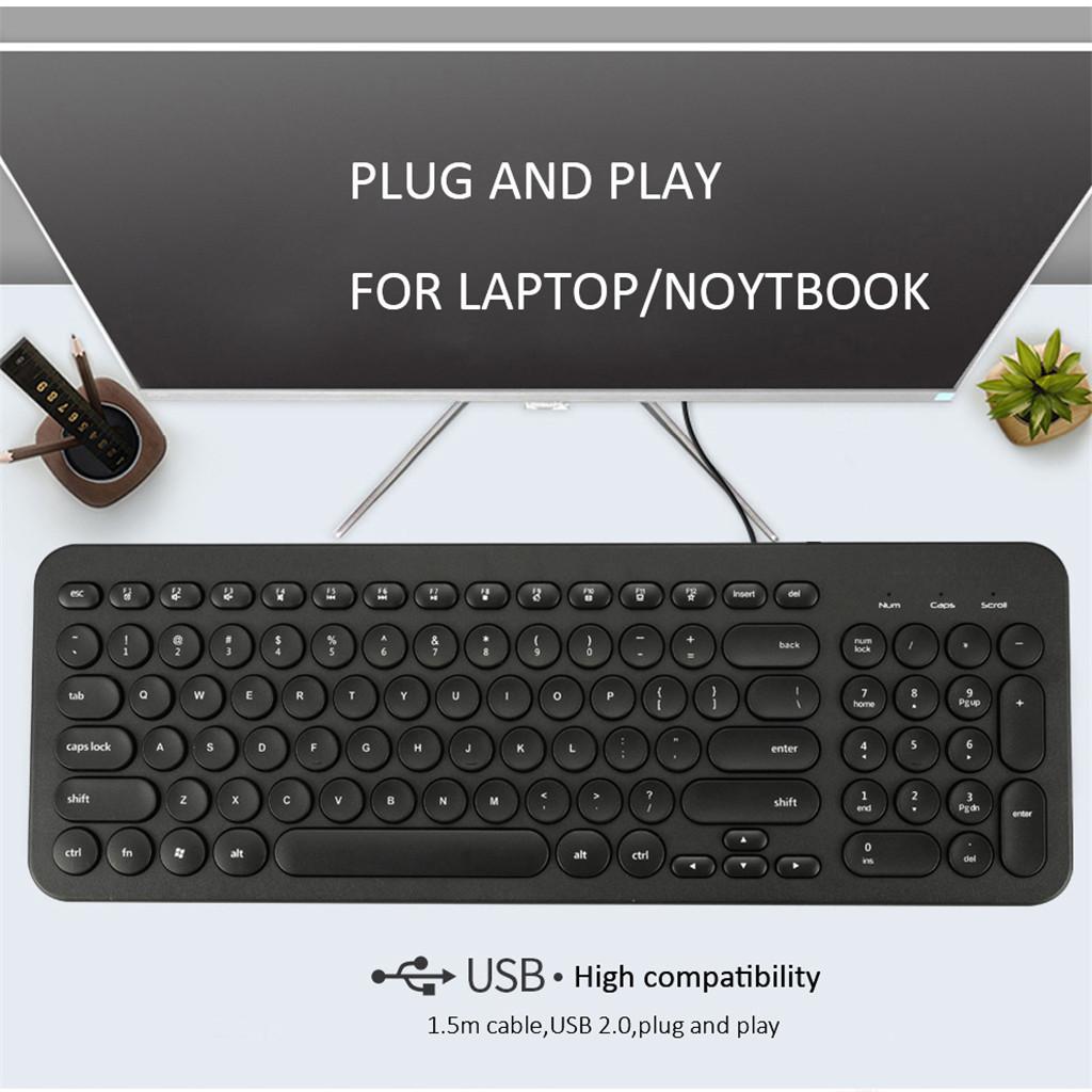 Ultra Thin Keyboard Multimedia Wired USB 96 Keys Office Keyboard