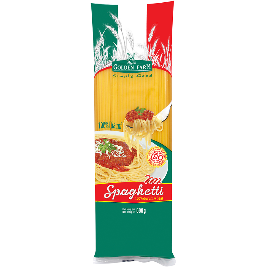 Mì Spaghetti Golden Farm Không túi khóa 500g