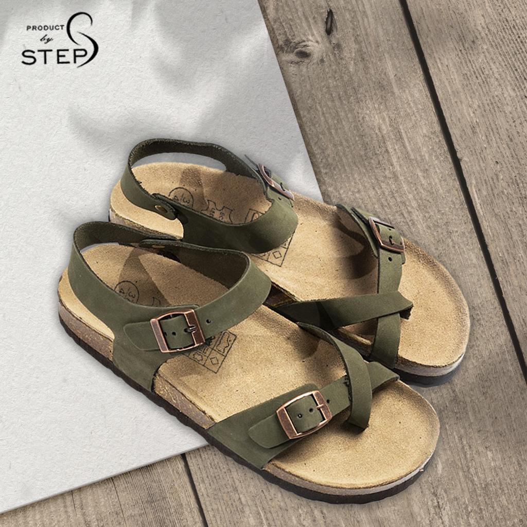 Giày đế trấu Unisex Da quai xỏ ngón