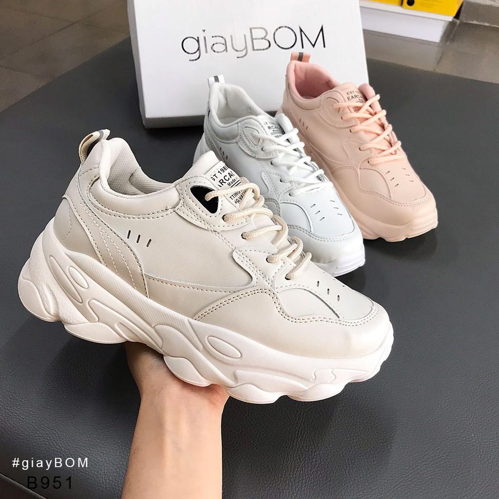 Giày Thể Thao Da Pu Đế Cao 4 cm 3 Màu B951
