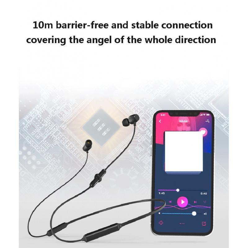 2-3pack Q5 Bluetooth Headphones Magnetic Earphones with Mic IPX5 HiFi 48Hr black
