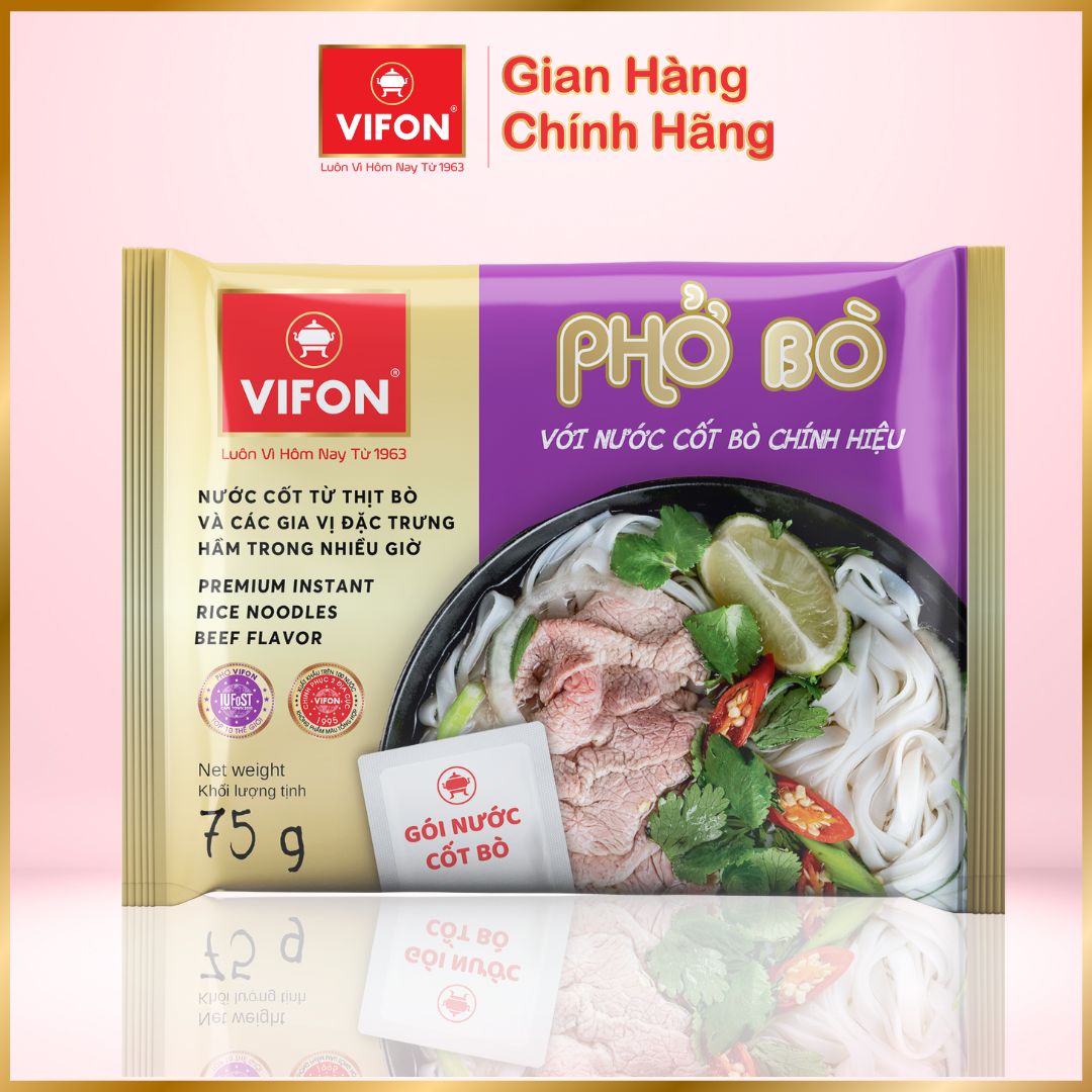 Thùng 24 gói Phở Bò/ Gà VIFON Có Gói Sốt  75gr/ gói