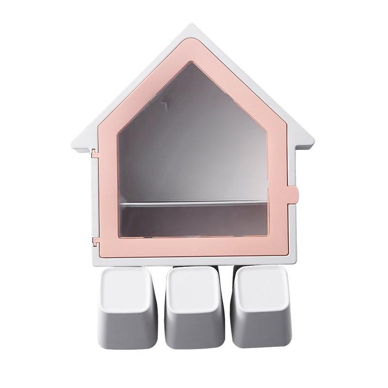 Tủ đựng đồ nhà tắm, kệ bàn chải đánh răng - Kệ đựng mỹ phẩm nhà tắm hình mái nhà