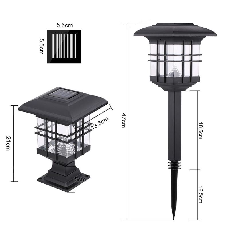 Đèn năng lượng mặt trời sân vườn chữ nhật L1638W