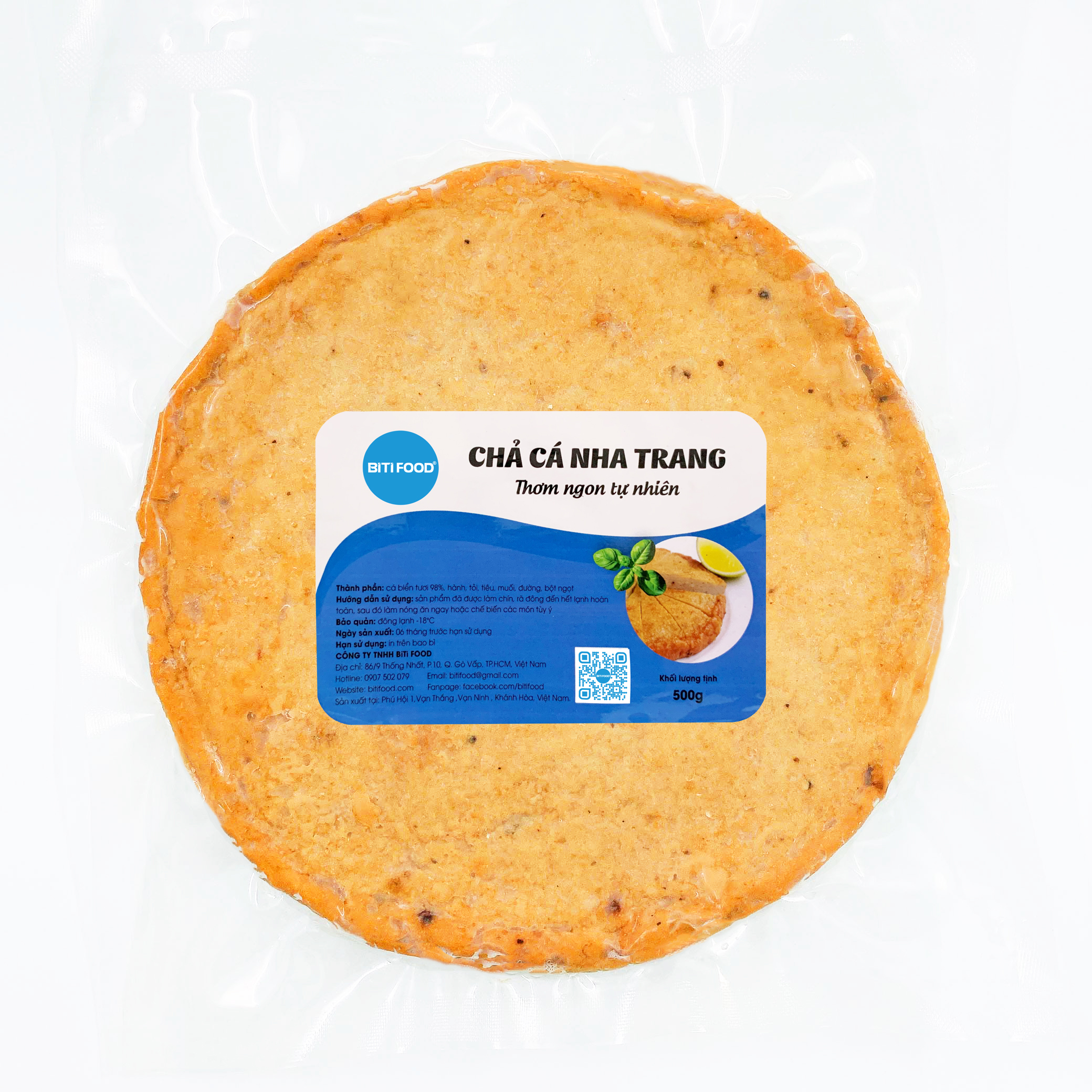Chả Cá Nha Trang loại 1, 500g/ túi kiểm định ATVSTP, Chả Cá Chiên BiTi FOOD, Giao nhanh HCM