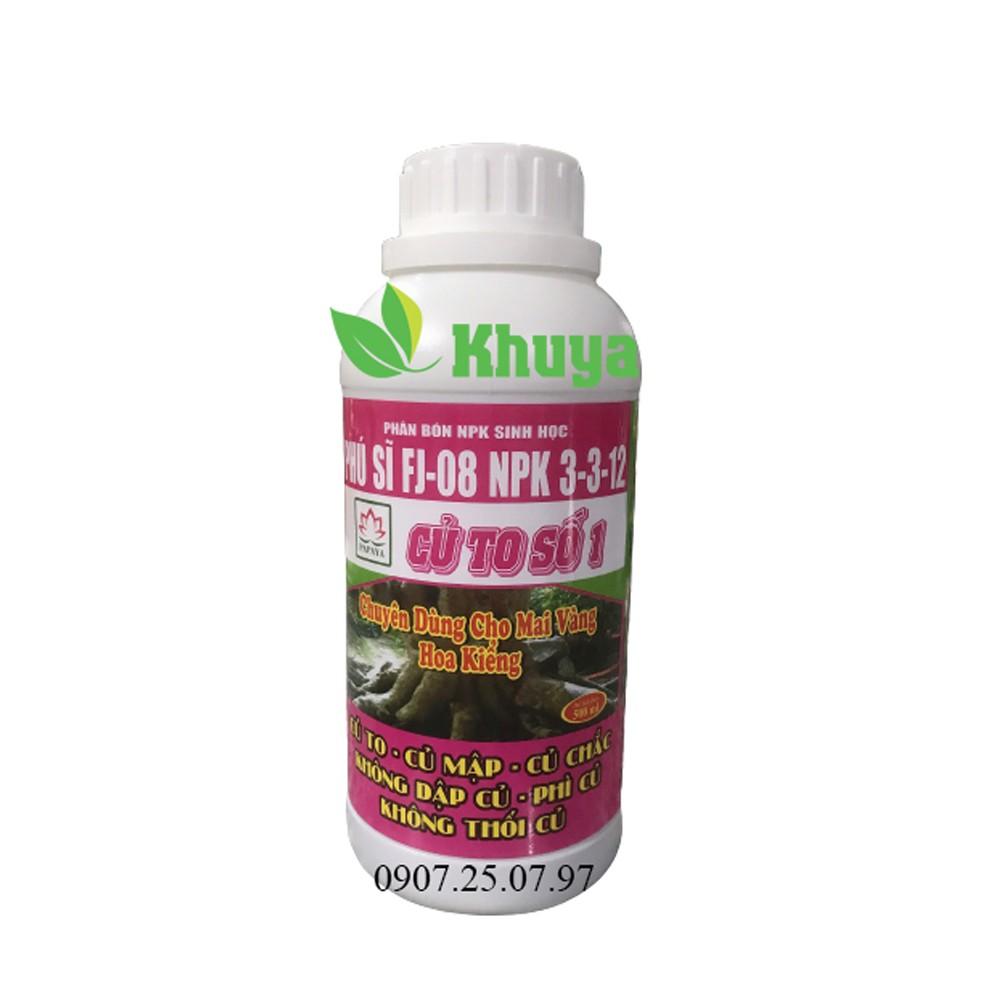 Phân bón NPK Sinh Học Củ To số 1 chuyên Hoa Kiểng 500ml To và Mập Củ