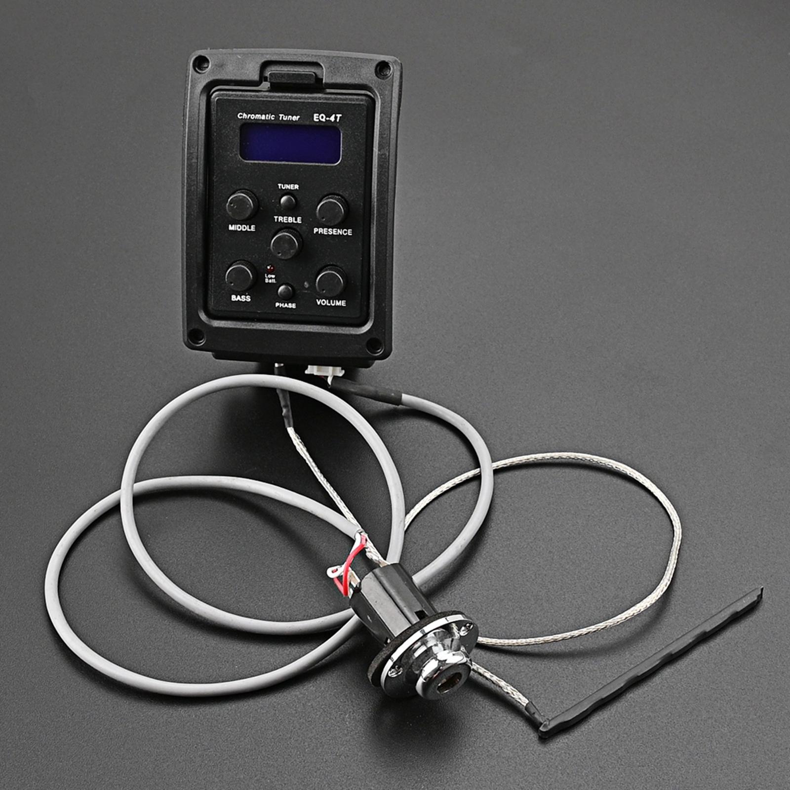 Electric Guitar 4 Bands EQ Equalizer System Tuner Pickup for Bass Accessory