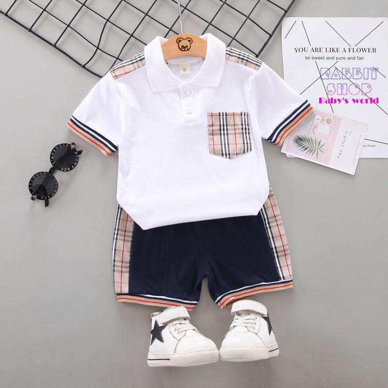 MH14 - Bộ quần áo thun Polo Cotton mềm mại, thoáng mát, cho bé từ 6 tháng - 7 tuổi