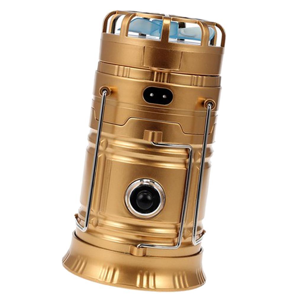 Solar Rechargeable LED Collapsible Camping Light for Outdoor Emergency
