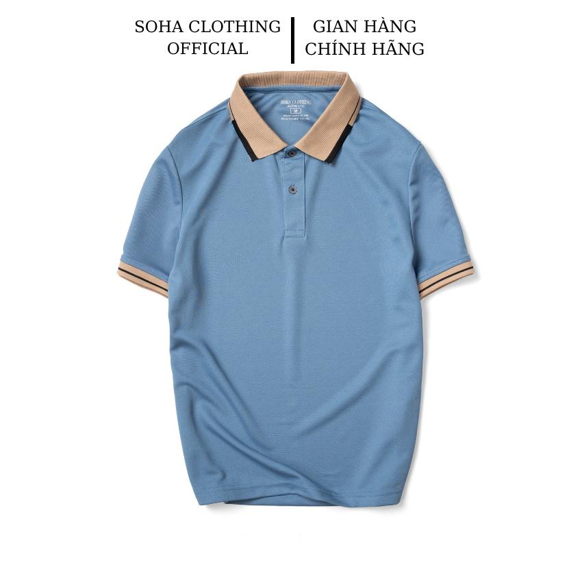 Áo Thun Polo Nam Basic TRƠN cổ phối vải Cá Sấu chuẩn form,hình in sắc nét, POLO T 22-SoHa Clothing