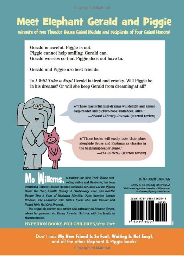 I Will Take A Nap!: An Elephant And Piggie Book