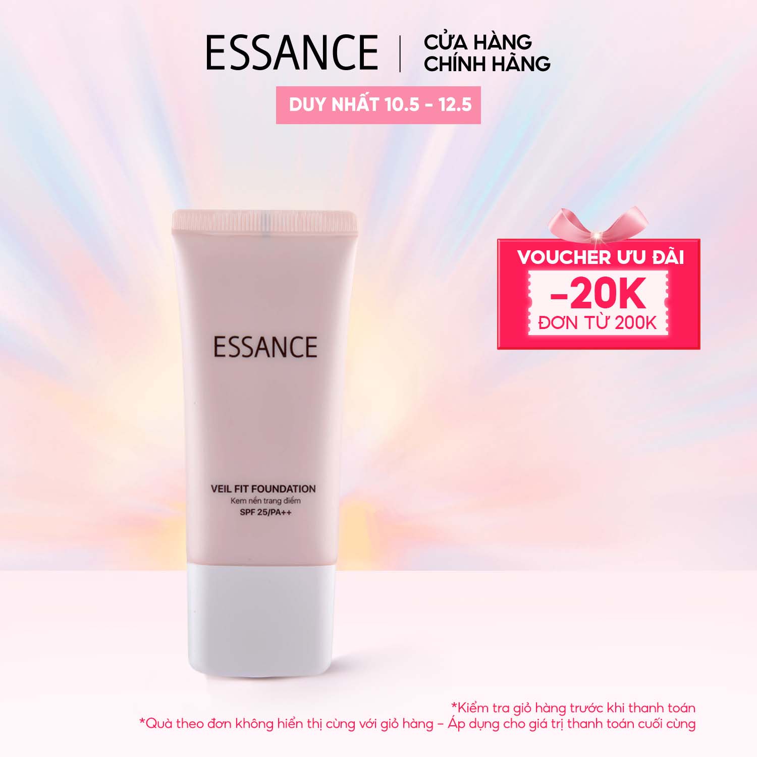 Kem Nền Bền Màu Che Khuyết Điểm Toàn Diện Essance Veil Fit Foundation SPF25 PA++ 30ml #21: Sắc Da Sáng