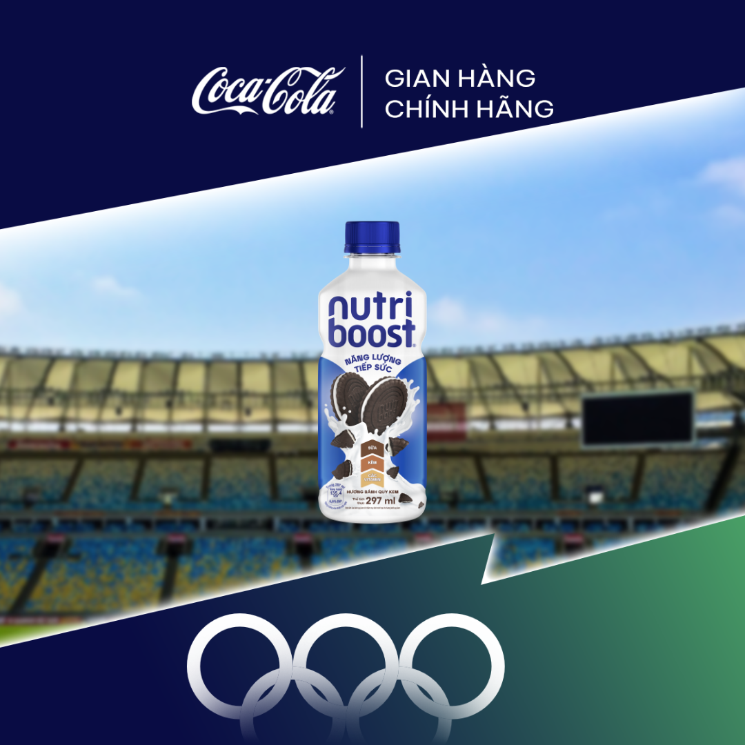 Lốc 24 Chai Thực phẩm bổ sung Nước uống sữa trái cây Nutriboost hương bánh quy kem 297ml/Chai Coca-Cola Official Store