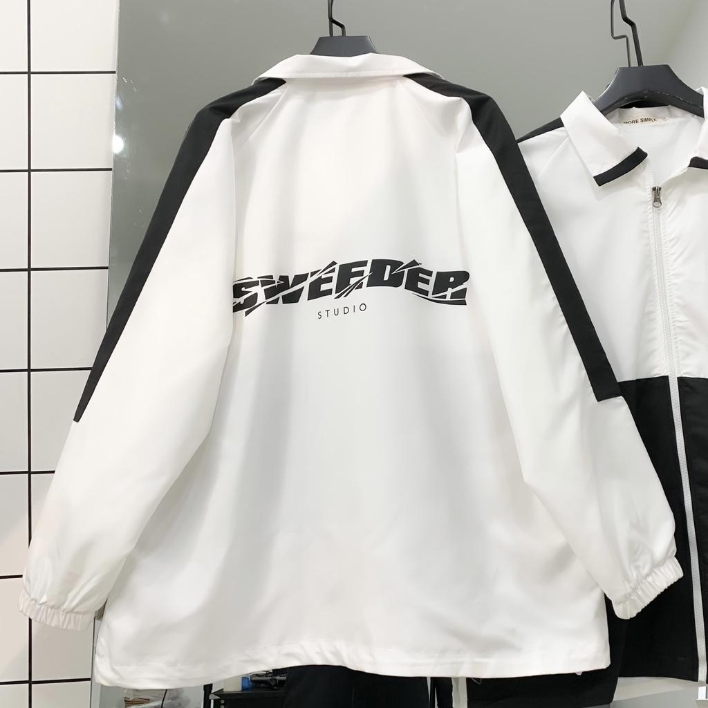 Áo Khoác Jacket Form Rộng SWEEDER Vải Dù Trượt Nước Phong Cách Ulzzang