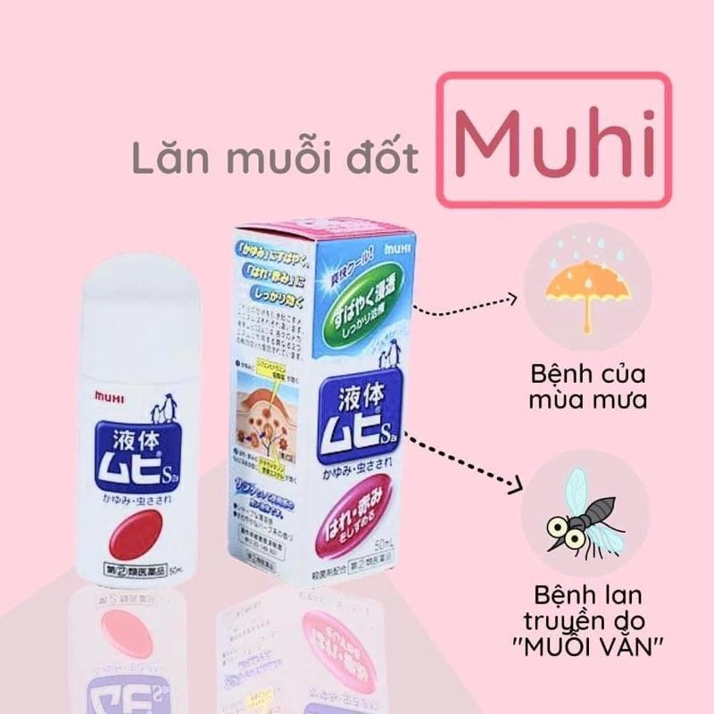 Hàng Nhật _ Lăn bôi chống muỗi đốt và côn trùng Muhi NHẬT BẢN