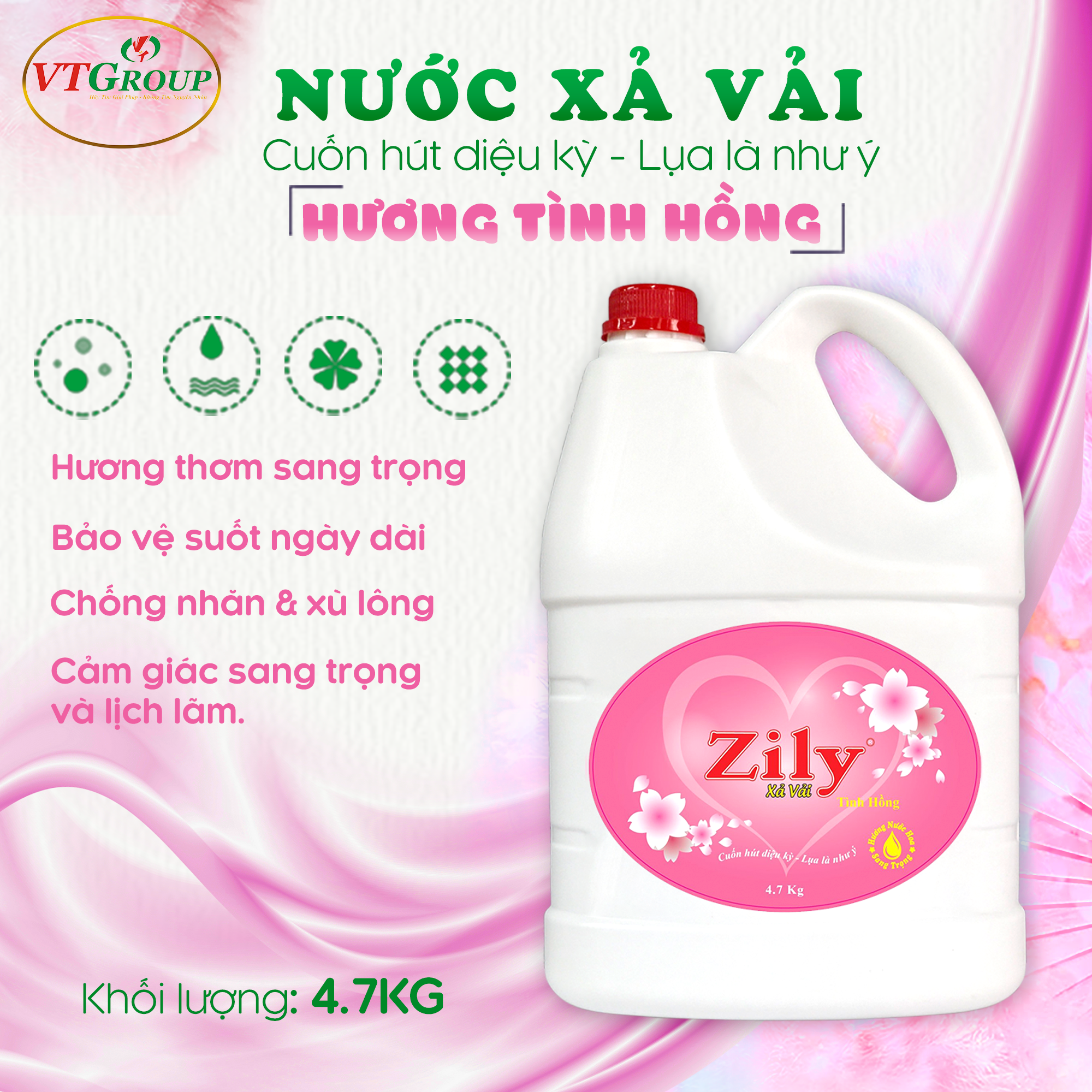 Nước xả vải Zily 4.7kg