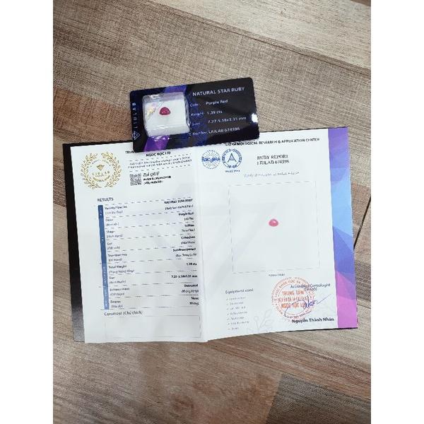 Ruby sao thiên nhiên (có kiểm định)