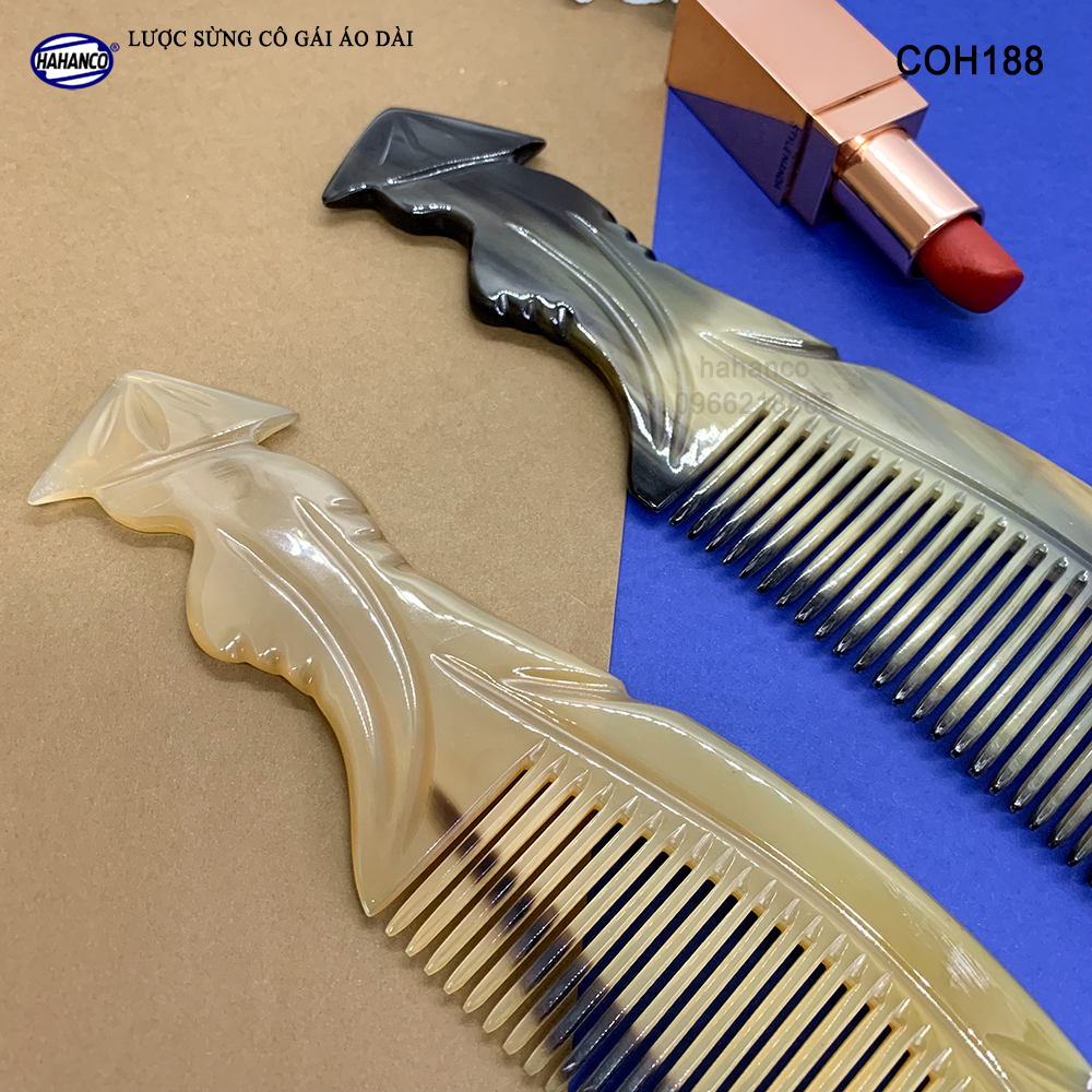 Lược Sừng Cô Gái Áo Dài Việt Nam COH188 - Quà Tặng Đầy Ý Nghĩa - chải tóc mỗi ngày giúp tóc suôn mượt - HAHANCO