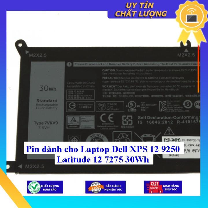 Pin dùng cho Laptop Dell XPS 12 9250 Latitude 12 7275 30Wh - Hàng Nhập Khẩu New Seal