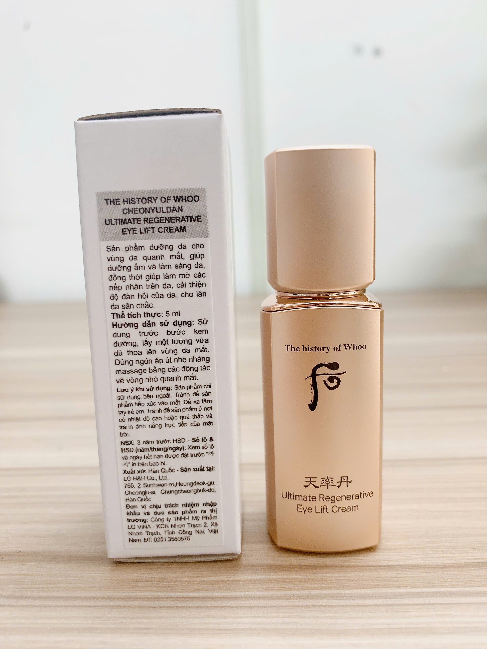 Kem dưỡng nâng cơ và dưỡng sáng vùng mắt Whoo CYD Ultimate Regenerative Eye Lift Cream 5ml