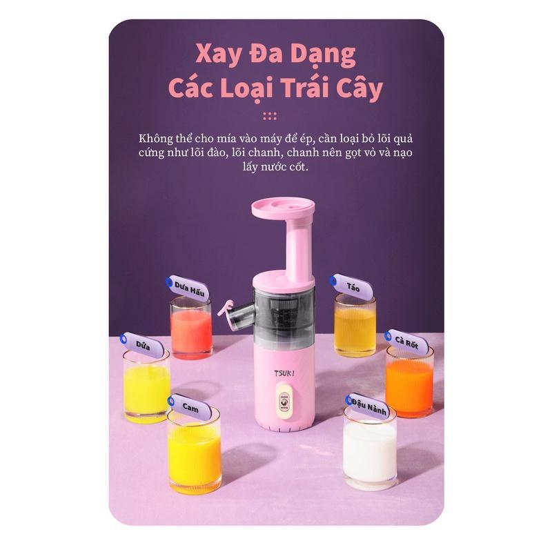 Máy Ép Chậm Mini TSUKI TS-2106C công suất 80W Ép Trái Cây Hoa Quả Rau Củ-Hàng chính hãng