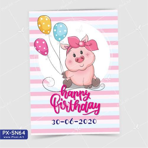 Thiệp thôi nôi – sinh nhật theo yêu cầu Pluxi