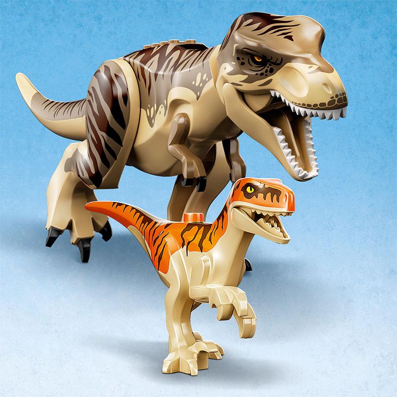 Đồ Chơi LEGO Khủng Long T. Rex &amp;amp; Atrociraptor Tẩu Thoát 76948 (466 chi tiết)