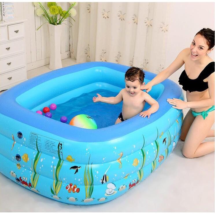 Bể phao 1m20 loại dày 2 tầng tặng kèm miếng vá - bể bơi cho bé - Chọn mua kèm bơm điện khi đặt hàng