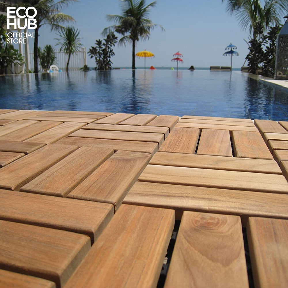 Gạch lát sàn, vỉ lát sàn ECOHUB bằng gỗ rắn chắc, kích thước 30x30cm