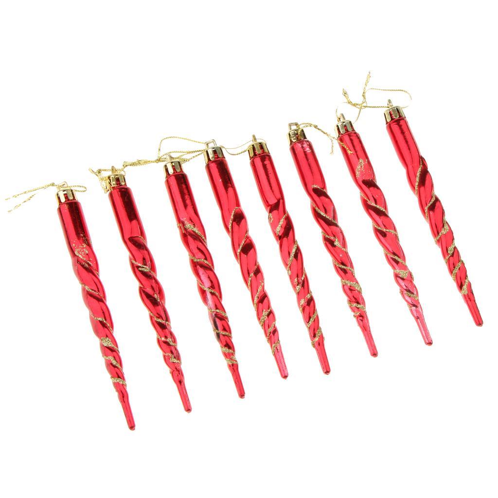Christmas tree decoration Plastic Column Hanging Ornament Set of 8
