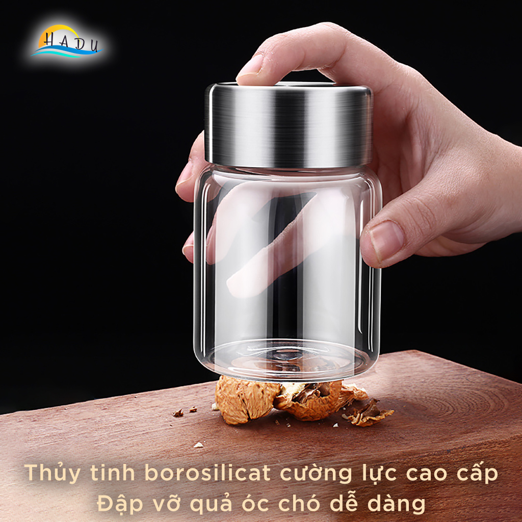 [4 Cái] Hũ Chưng Yến 120ml 150ml 200ml Thủy Tinh Nắp Inox 304 Cao Cấp Đạt Chất Lượng Đức SSGP