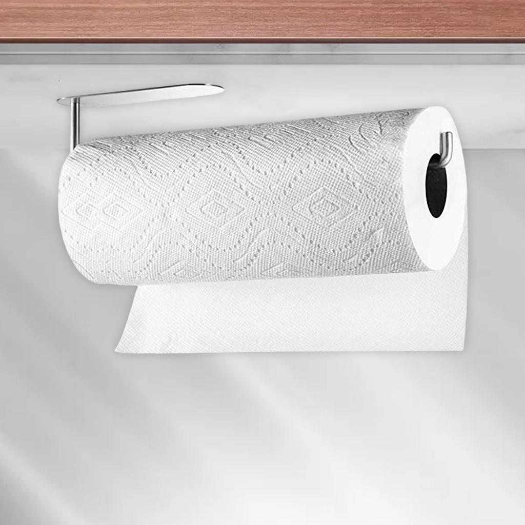 Pack of 2 Adhesive Roll Paper Towel Holder Cabinet Towel Holder Wall Mounted