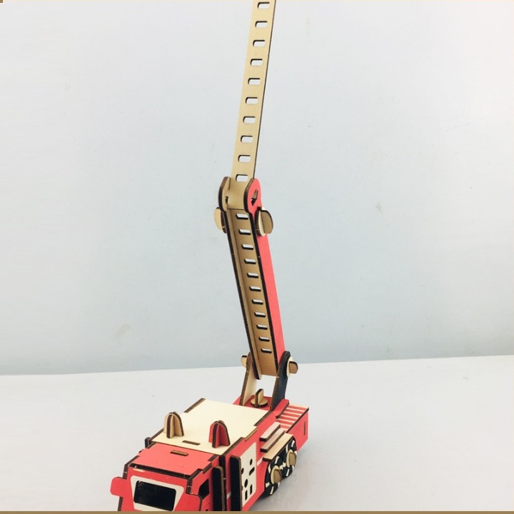 Đồ chơi lắp ráp gỗ 3D Mô hình Xe Cứu Hỏa Fire Truck Laser