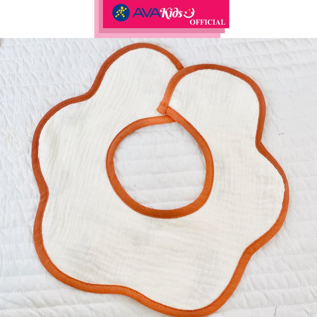 Bộ 2 yếm ăn cho bé hình tròn cotton Bessla (0 - 36 tháng) - Hàng Chính Hãng