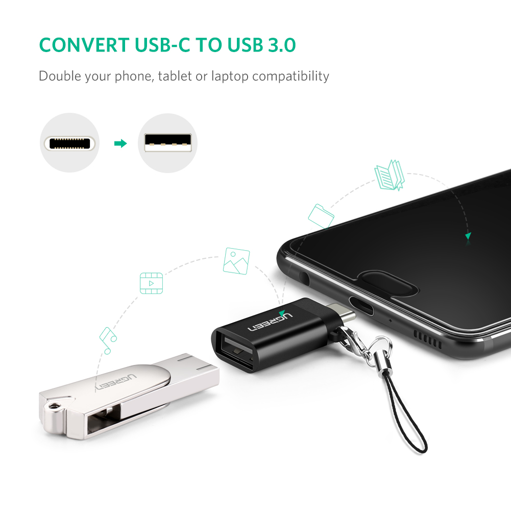 Đầu chuyển usb type-C ra USB 3.0 chính hãng Ugreen 50283